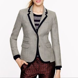 J. Crew Women's Gray Schoolboy Blazer in Tipped Wool, 8